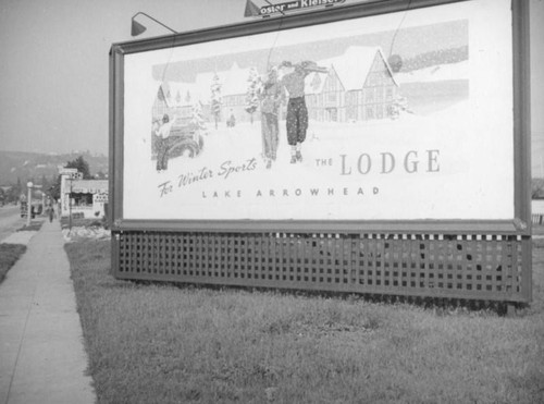 Lake Arrowhead Lodge billboard, Foster and Kleiser