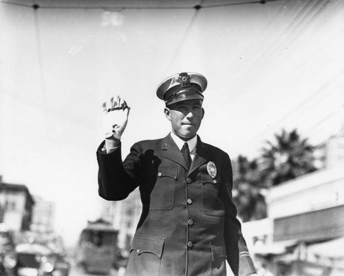 Traffic policeman in street