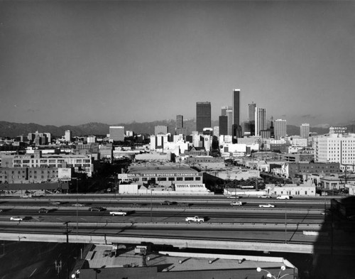 Downtown from the Santa Monica Freeway