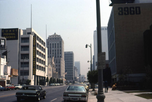 Wilshire Boulevard from S. Gramercy Place