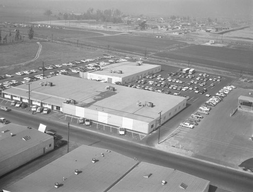 Fullerton Airport and businesses, Artesia Avenue, looking northwest