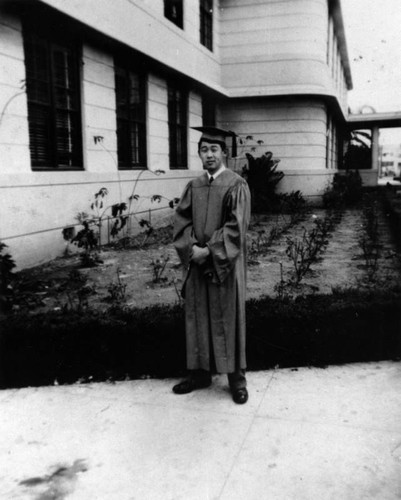 Korean American on graduation day at Manual Arts High School