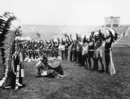 Half-time event at the Rose Bowl, view 3