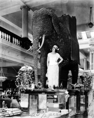 Mabel Normand and walnut elephant