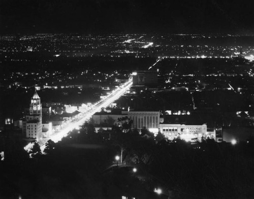 Hollywood at night, view 2