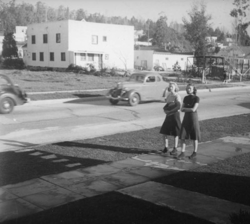 Young women walking to John Marshall High