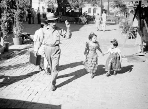 Walking down Olvera Street