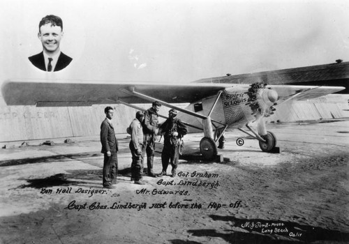 Charles Lindbergh with the Spirit of St. Louis