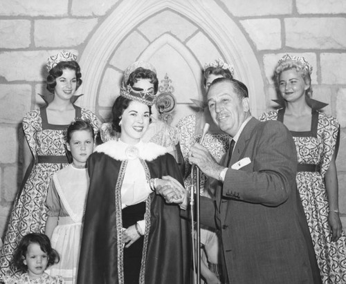 Shirley Temple at Disneyland's Sleeping Beauty Castle