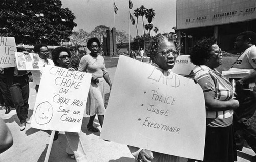 Protesting "chokehold" practices by LAPD