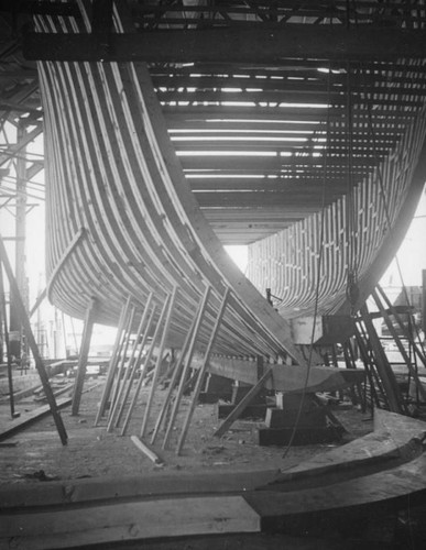 Frame of a ship at Terminal Island