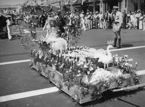 Peacock parade float, Santa Monica