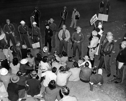 Sit-in by picketers