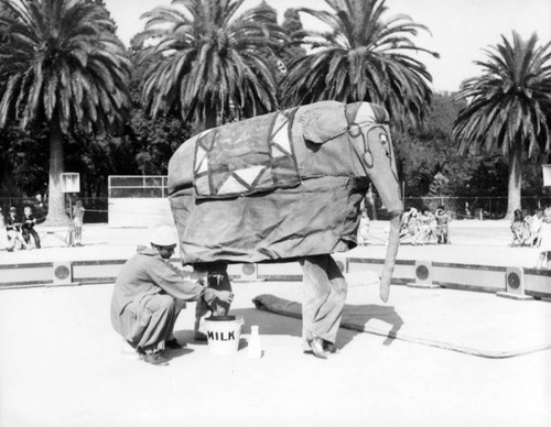 Children's circus in a playground, views 1-3