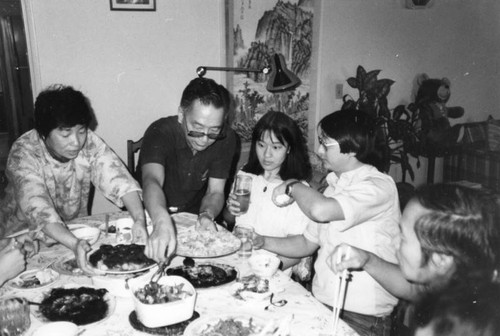 Chinese American family dinner