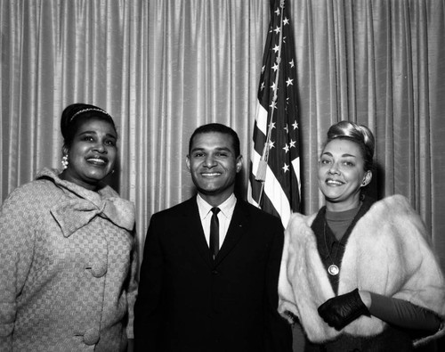 Councilman Billy Mills with two unidentified women