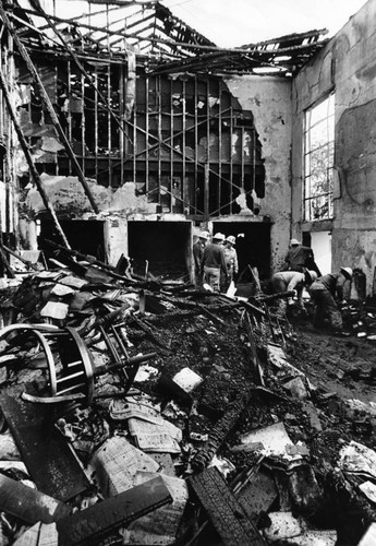 Fire destroys landmark Hollywood Library — Calisphere