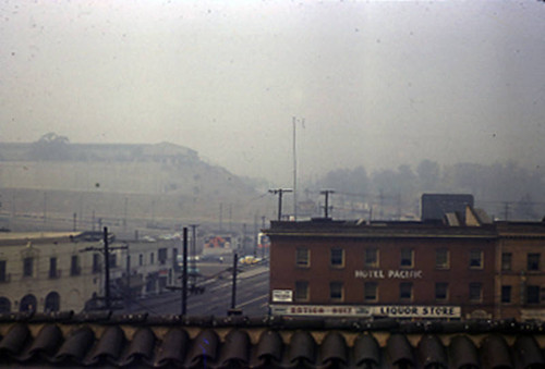 Looking west, smoggy day