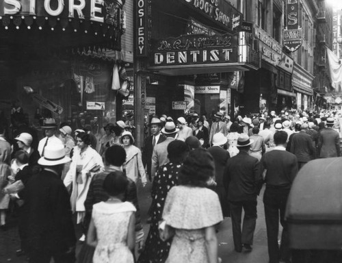 Crowd on South Broadway