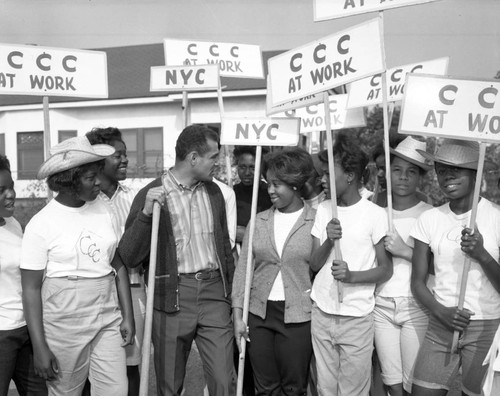 Councilman Billy Mills works with Civilian Conservation Corps