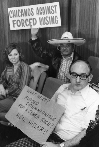 Protest of forced busing for school desegregation