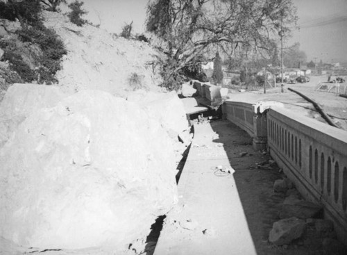 Riverside and the river after the Elysian Park landslide