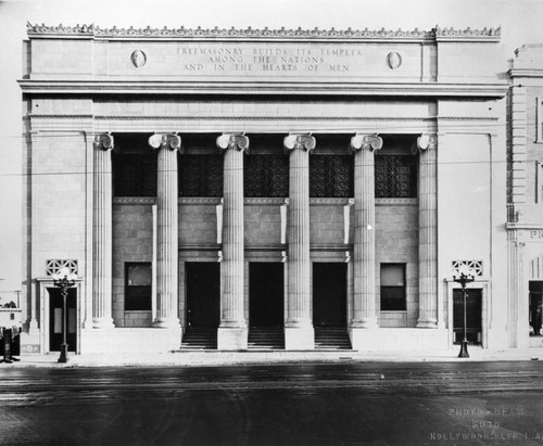 Hollywood Masonic Temple, exterior view