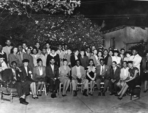 African Americans at backyard party