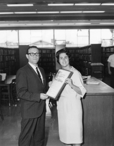 Albert Le Vine and Rosalind Wyman at Palms-Rancho branch library