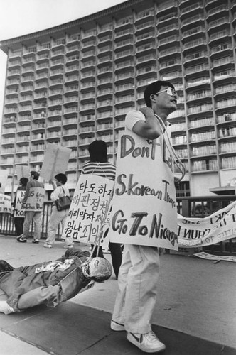 Korean demonstration at Century Plaza