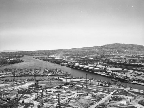 Los Angeles Harbor and San Pedro, looking southwest