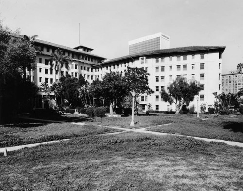 Ambassador Hotel and gardens, facing northwest