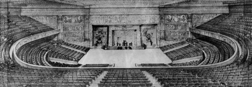 Interior drawing of the Shrine Auditorium