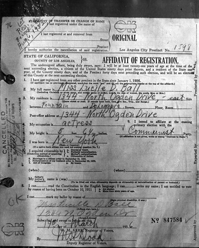Affidavit of registration