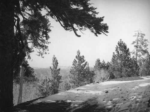 Big Pines Recreation Camp, snow patches