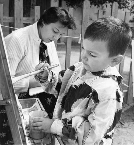 Mothers, children in class together