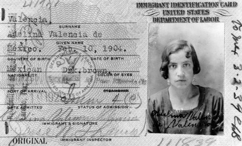 Immigrant identification card