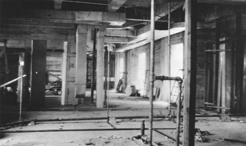 LAPL Central Library construction, interior 3rd floor