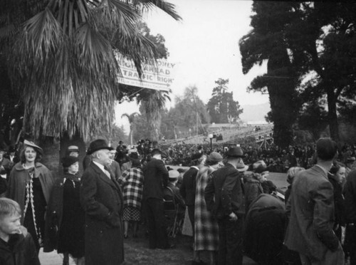 Ethel Schultheis and parents at 1938 Rose Parade