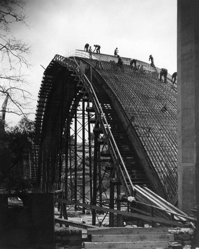 Bridge construction workers, Pasadena