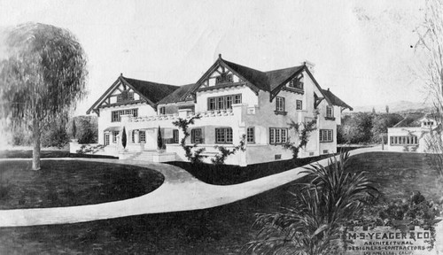 Drawing of a home, a postcard