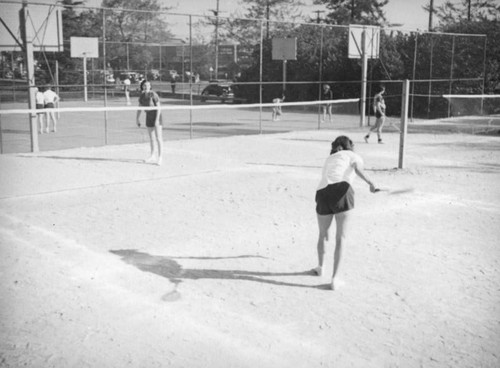 Women's badminton and basketball at Los Angeles Junior College