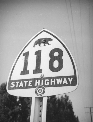 State Highway 118 sign