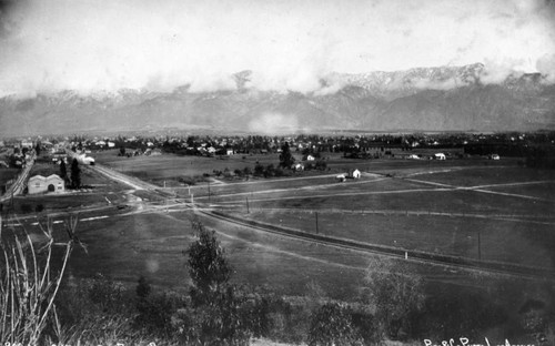 Railroad tracks and homes, Pasadena