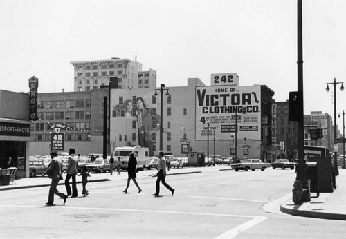 Looking south on Broadway at "Bride and Groom"