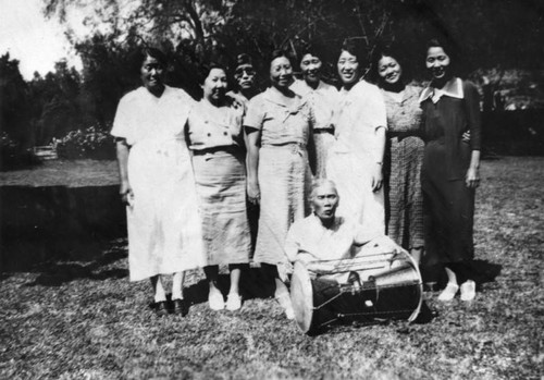 Korean American women with traditional drum