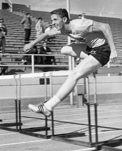 Dave Irons outdistances [sic] rivals in winning high hurdles