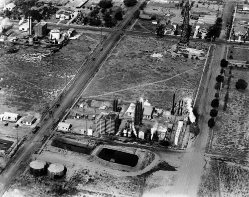 Aerial view of oil refinery