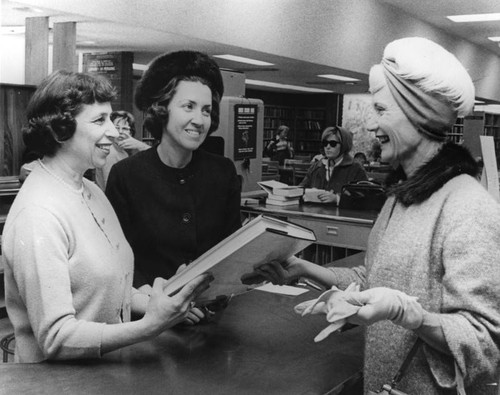 Presenting books at the Sherman Oaks Branch Library