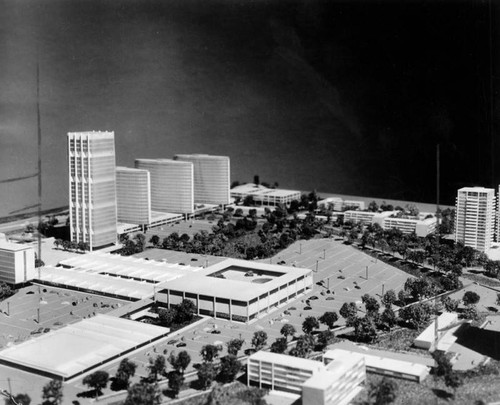 Model of department store at Century City